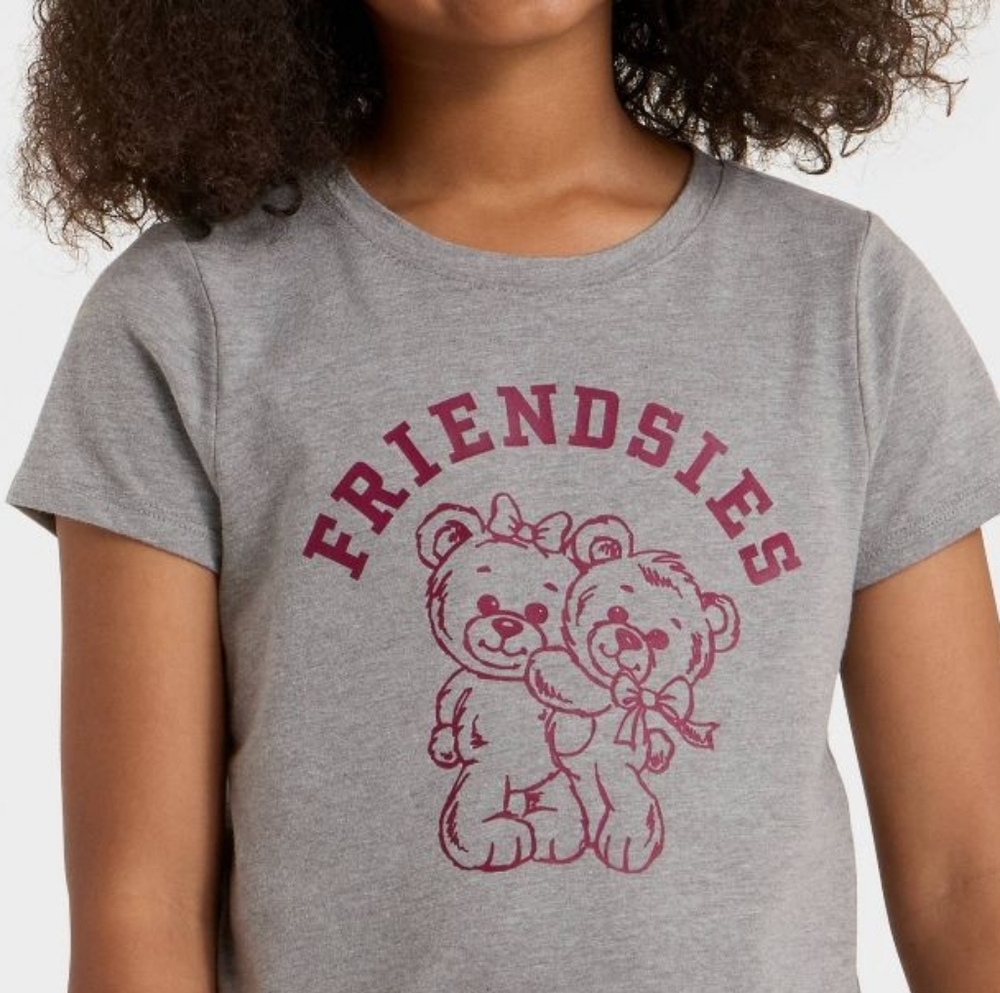 Cat & Jack Gray T-Shirt with Bear Friends Print - Picture 3 of 4
